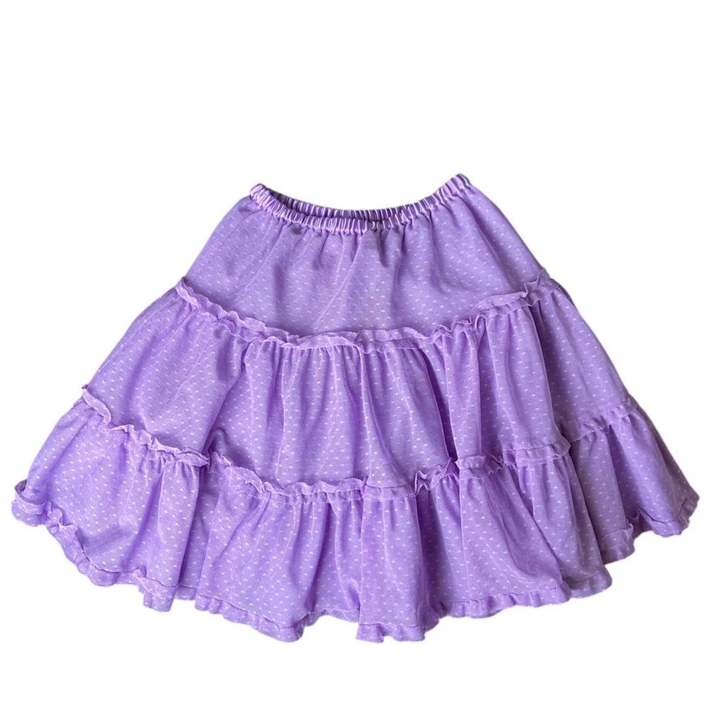 Purple Tiered Tutu Polka Dot Skirt